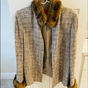 Beautiful Dana Buchman Tweed Fur Blazer